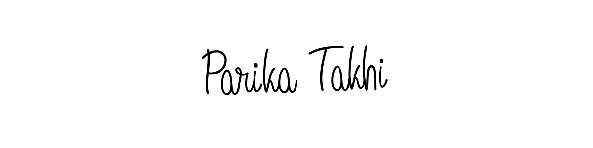 Design your own signature with our free online signature maker. With this signature software, you can create a handwritten (Angelique-Rose-font-FFP) signature for name Parika Takhi. Parika Takhi signature style 5 images and pictures png