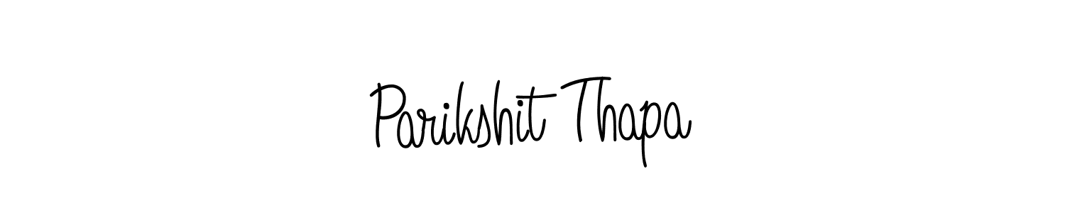 Use a signature maker to create a handwritten signature online. With this signature software, you can design (Angelique-Rose-font-FFP) your own signature for name Parikshit Thapa. Parikshit Thapa signature style 5 images and pictures png