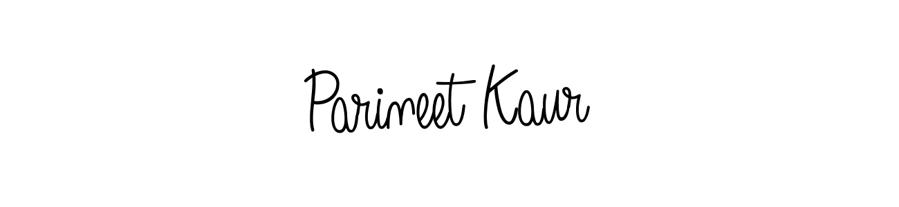 The best way (Angelique-Rose-font-FFP) to make a short signature is to pick only two or three words in your name. The name Parineet Kaur include a total of six letters. For converting this name. Parineet Kaur signature style 5 images and pictures png