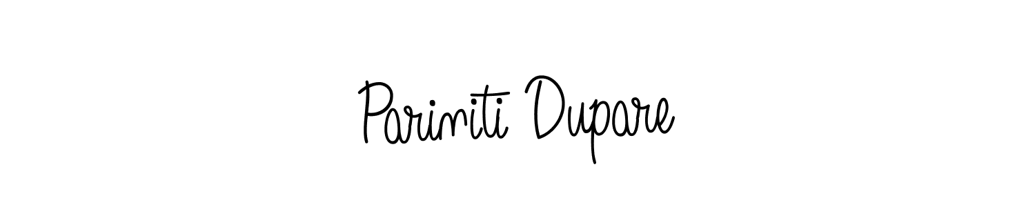 Make a beautiful signature design for name Pariniti Dupare. With this signature (Angelique-Rose-font-FFP) style, you can create a handwritten signature for free. Pariniti Dupare signature style 5 images and pictures png