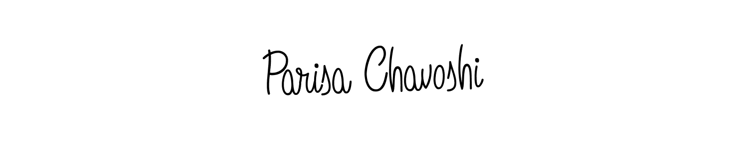 The best way (Angelique-Rose-font-FFP) to make a short signature is to pick only two or three words in your name. The name Parisa Chavoshi include a total of six letters. For converting this name. Parisa Chavoshi signature style 5 images and pictures png