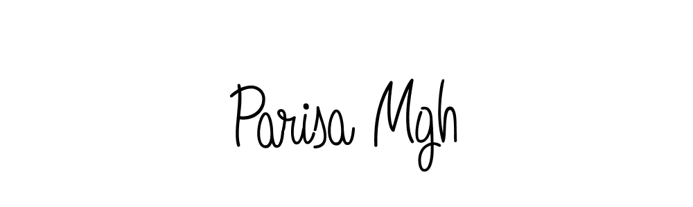 You should practise on your own different ways (Angelique-Rose-font-FFP) to write your name (Parisa Mgh) in signature. don't let someone else do it for you. Parisa Mgh signature style 5 images and pictures png