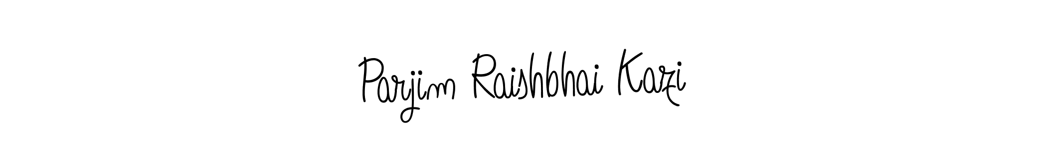 Make a beautiful signature design for name Parjim Raishbhai Kazi. With this signature (Angelique-Rose-font-FFP) style, you can create a handwritten signature for free. Parjim Raishbhai Kazi signature style 5 images and pictures png