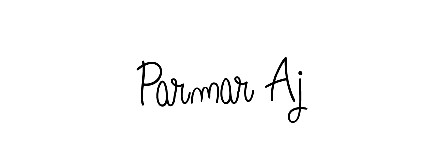 Make a beautiful signature design for name Parmar Aj. With this signature (Angelique-Rose-font-FFP) style, you can create a handwritten signature for free. Parmar Aj signature style 5 images and pictures png