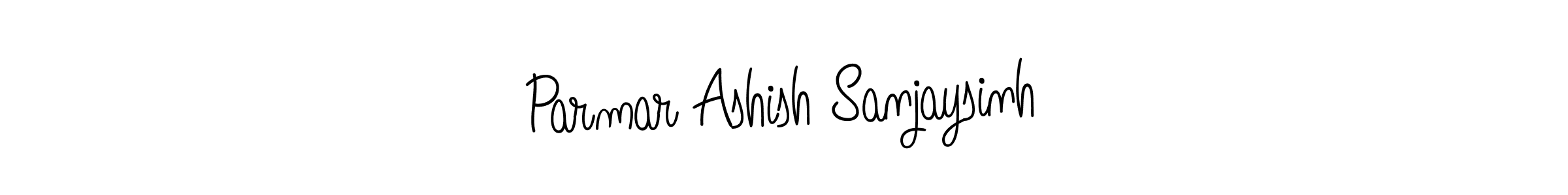 How to make Parmar Ashish Sanjaysinh name signature. Use Angelique-Rose-font-FFP style for creating short signs online. This is the latest handwritten sign. Parmar Ashish Sanjaysinh signature style 5 images and pictures png
