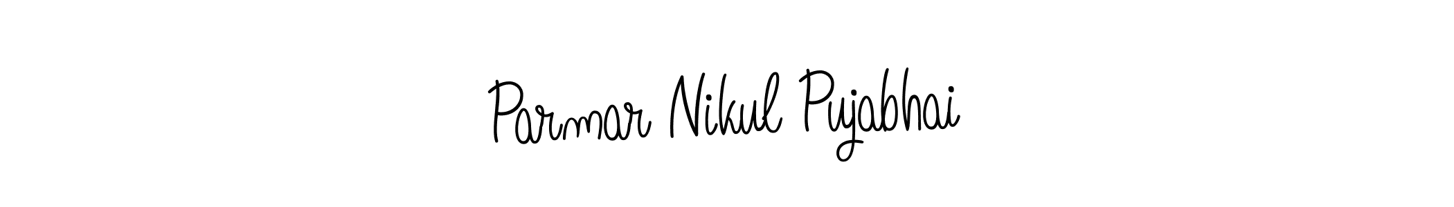 Create a beautiful signature design for name Parmar Nikul Pujabhai. With this signature (Angelique-Rose-font-FFP) fonts, you can make a handwritten signature for free. Parmar Nikul Pujabhai signature style 5 images and pictures png