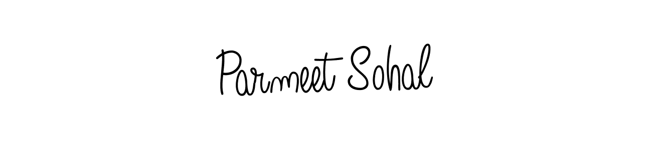 The best way (Angelique-Rose-font-FFP) to make a short signature is to pick only two or three words in your name. The name Parmeet Sohal include a total of six letters. For converting this name. Parmeet Sohal signature style 5 images and pictures png
