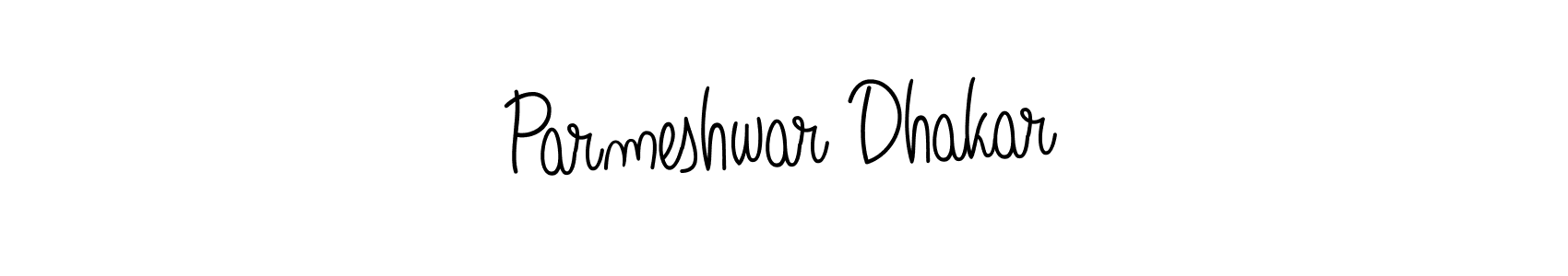You should practise on your own different ways (Angelique-Rose-font-FFP) to write your name (Parmeshwar Dhakar) in signature. don't let someone else do it for you. Parmeshwar Dhakar signature style 5 images and pictures png