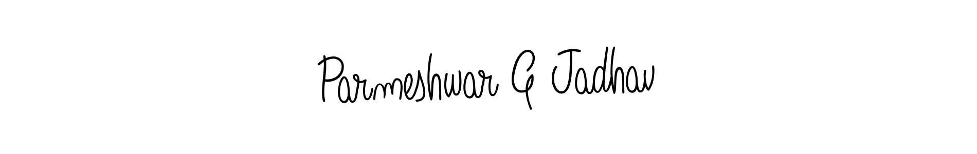 How to make Parmeshwar G Jadhav name signature. Use Angelique-Rose-font-FFP style for creating short signs online. This is the latest handwritten sign. Parmeshwar G Jadhav signature style 5 images and pictures png