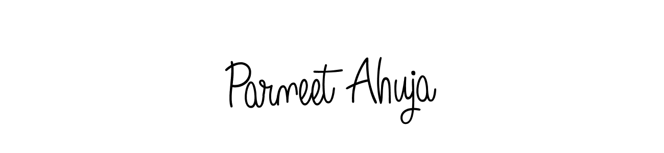 The best way (Angelique-Rose-font-FFP) to make a short signature is to pick only two or three words in your name. The name Parneet Ahuja include a total of six letters. For converting this name. Parneet Ahuja signature style 5 images and pictures png