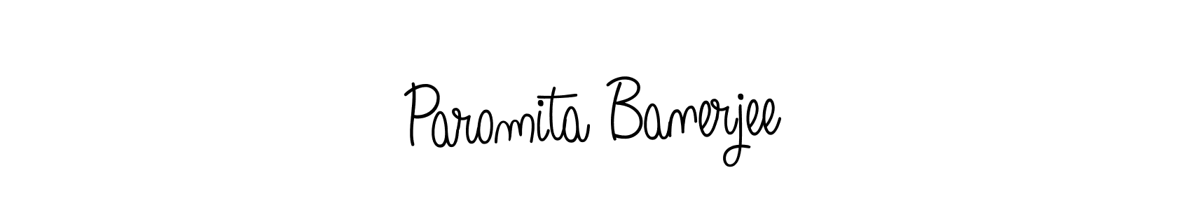 The best way (Angelique-Rose-font-FFP) to make a short signature is to pick only two or three words in your name. The name Paromita Banerjee include a total of six letters. For converting this name. Paromita Banerjee signature style 5 images and pictures png