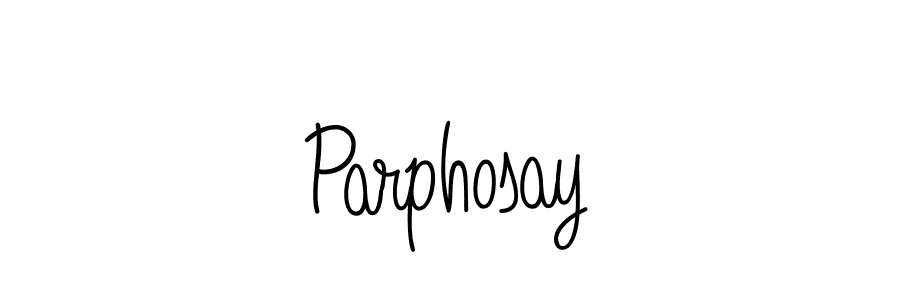 Parphosay stylish signature style. Best Handwritten Sign (Angelique-Rose-font-FFP) for my name. Handwritten Signature Collection Ideas for my name Parphosay. Parphosay signature style 5 images and pictures png
