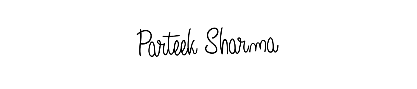 The best way (Angelique-Rose-font-FFP) to make a short signature is to pick only two or three words in your name. The name Parteek Sharma include a total of six letters. For converting this name. Parteek Sharma signature style 5 images and pictures png