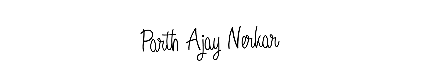 How to make Parth Ajay Nerkar name signature. Use Angelique-Rose-font-FFP style for creating short signs online. This is the latest handwritten sign. Parth Ajay Nerkar signature style 5 images and pictures png