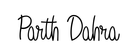 Create a personalized artistic stamp with Parth Dahra in Angelique-Rose-font-FFP font. Perfect for visual artists, designers, and influencers. Parth Dahra signature style 5 images and pictures png