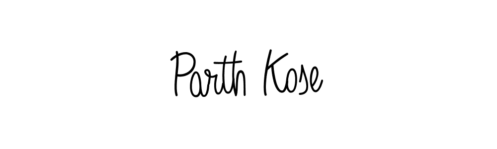 Design your own signature with our free online signature maker. With this signature software, you can create a handwritten (Angelique-Rose-font-FFP) signature for name Parth Kose. Parth Kose signature style 5 images and pictures png