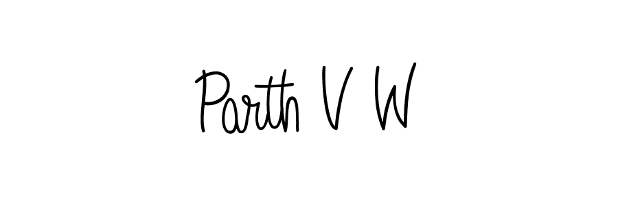 Parth V W stylish signature style. Best Handwritten Sign (Angelique-Rose-font-FFP) for my name. Handwritten Signature Collection Ideas for my name Parth V W. Parth V W signature style 5 images and pictures png
