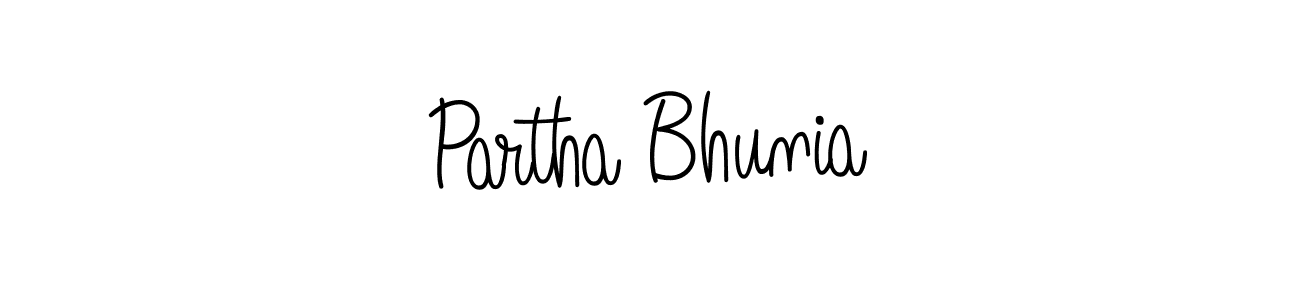 How to make Partha Bhunia name signature. Use Angelique-Rose-font-FFP style for creating short signs online. This is the latest handwritten sign. Partha Bhunia signature style 5 images and pictures png