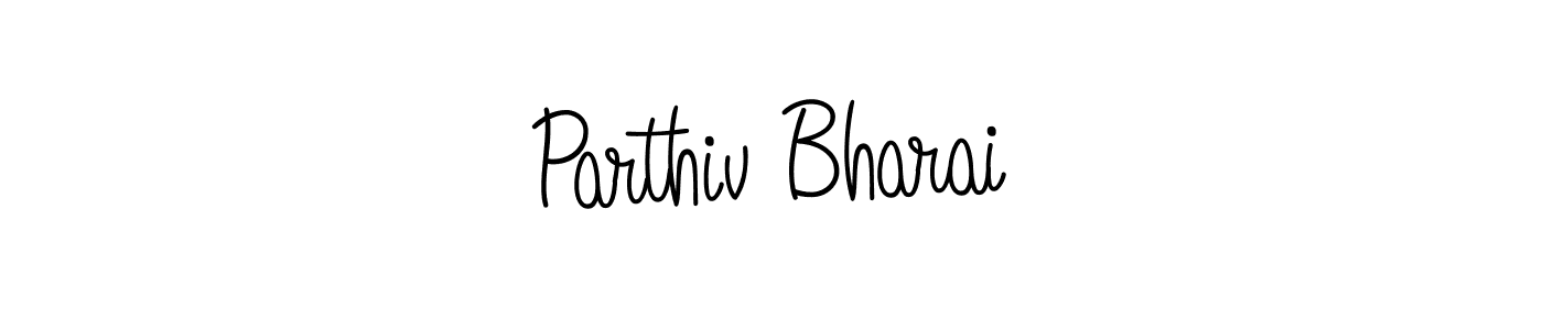 Use a signature maker to create a handwritten signature online. With this signature software, you can design (Angelique-Rose-font-FFP) your own signature for name Parthiv Bharai. Parthiv Bharai signature style 5 images and pictures png