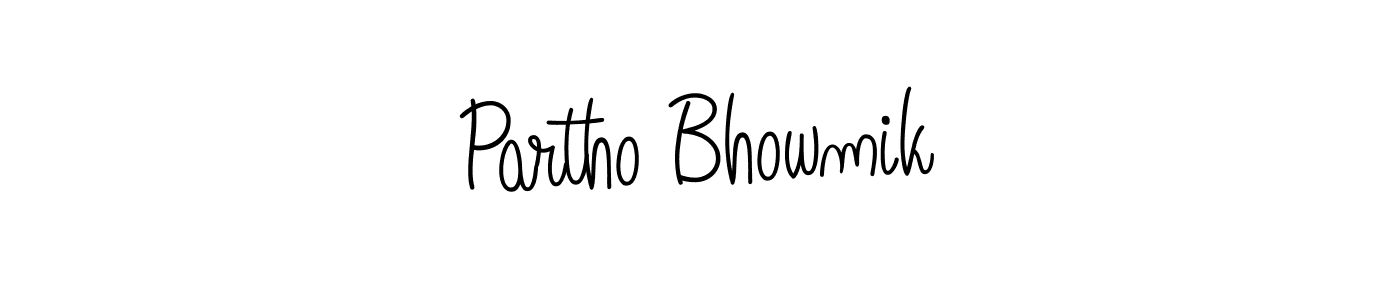 Use a signature maker to create a handwritten signature online. With this signature software, you can design (Angelique-Rose-font-FFP) your own signature for name Partho Bhowmik. Partho Bhowmik signature style 5 images and pictures png