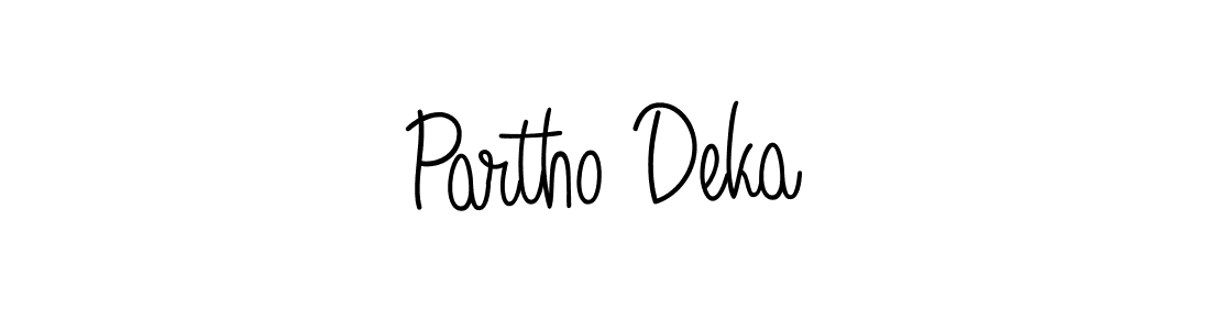 You should practise on your own different ways (Angelique-Rose-font-FFP) to write your name (Partho Deka) in signature. don't let someone else do it for you. Partho Deka signature style 5 images and pictures png