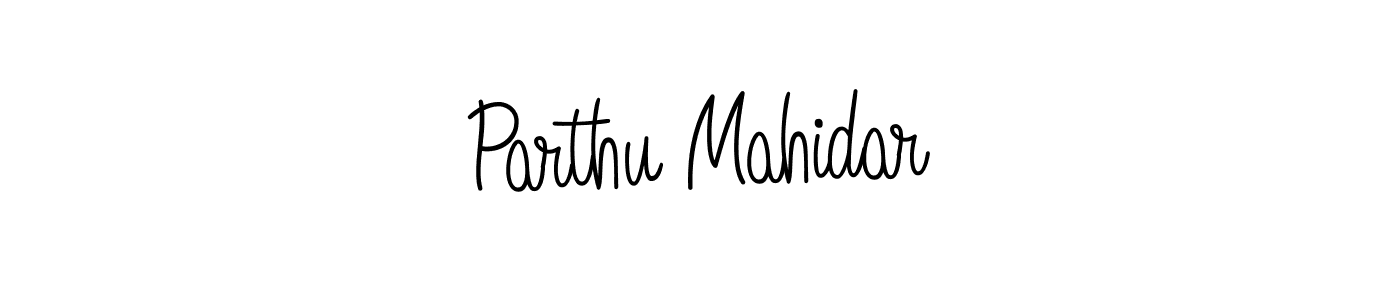 Make a beautiful signature design for name Parthu Mahidar. With this signature (Angelique-Rose-font-FFP) style, you can create a handwritten signature for free. Parthu Mahidar signature style 5 images and pictures png