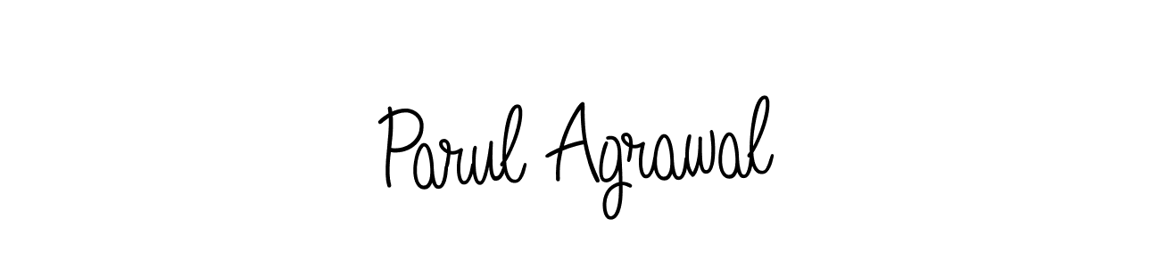 You should practise on your own different ways (Angelique-Rose-font-FFP) to write your name (Parul Agrawal) in signature. don't let someone else do it for you. Parul Agrawal signature style 5 images and pictures png