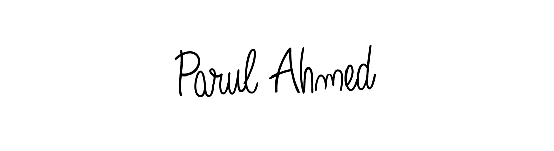 The best way (Angelique-Rose-font-FFP) to make a short signature is to pick only two or three words in your name. The name Parul Ahmed include a total of six letters. For converting this name. Parul Ahmed signature style 5 images and pictures png