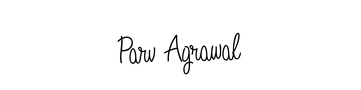 The best way (Angelique-Rose-font-FFP) to make a short signature is to pick only two or three words in your name. The name Parv Agrawal include a total of six letters. For converting this name. Parv Agrawal signature style 5 images and pictures png