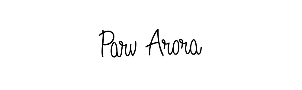 Parv Arora stylish signature style. Best Handwritten Sign (Angelique-Rose-font-FFP) for my name. Handwritten Signature Collection Ideas for my name Parv Arora. Parv Arora signature style 5 images and pictures png