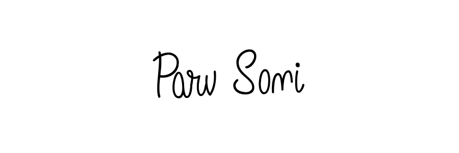 Make a beautiful signature design for name Parv Soni. With this signature (Angelique-Rose-font-FFP) style, you can create a handwritten signature for free. Parv Soni signature style 5 images and pictures png