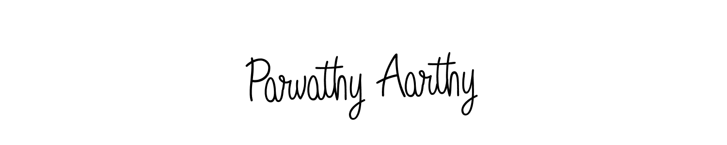 How to make Parvathy Aarthy name signature. Use Angelique-Rose-font-FFP style for creating short signs online. This is the latest handwritten sign. Parvathy Aarthy signature style 5 images and pictures png