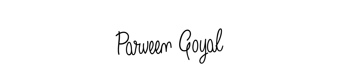 How to make Parveen Goyal name signature. Use Angelique-Rose-font-FFP style for creating short signs online. This is the latest handwritten sign. Parveen Goyal signature style 5 images and pictures png