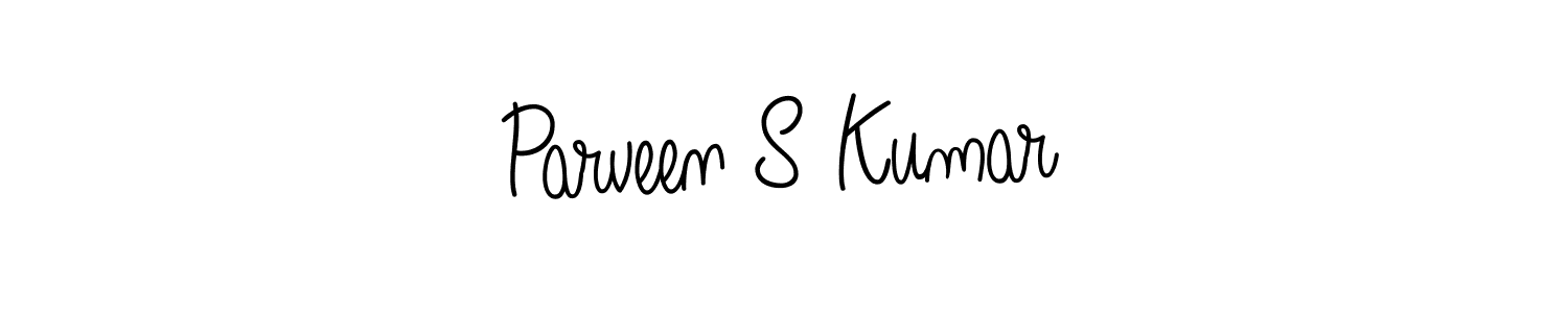 Make a beautiful signature design for name Parveen S Kumar. With this signature (Angelique-Rose-font-FFP) style, you can create a handwritten signature for free. Parveen S Kumar signature style 5 images and pictures png