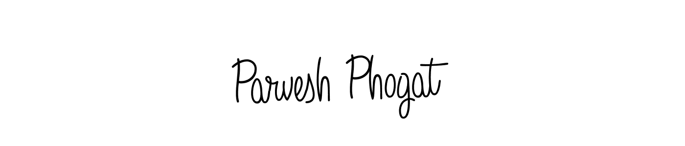 You should practise on your own different ways (Angelique-Rose-font-FFP) to write your name (Parvesh Phogat) in signature. don't let someone else do it for you. Parvesh Phogat signature style 5 images and pictures png