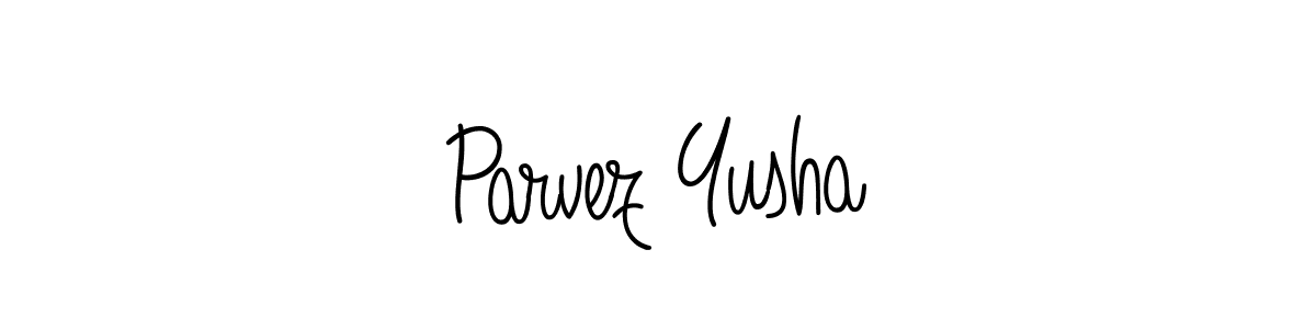 Make a beautiful signature design for name Parvez Yusha. With this signature (Angelique-Rose-font-FFP) style, you can create a handwritten signature for free. Parvez Yusha signature style 5 images and pictures png