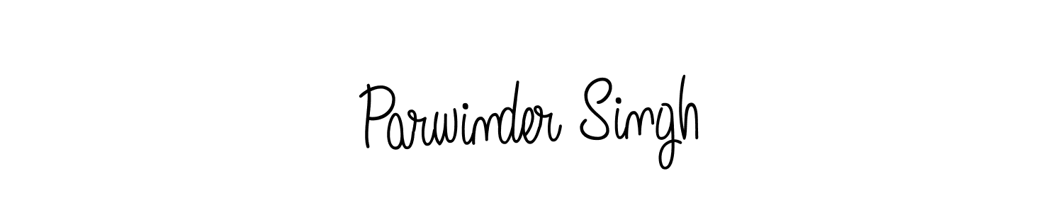 Design your own signature with our free online signature maker. With this signature software, you can create a handwritten (Angelique-Rose-font-FFP) signature for name Parwinder Singh. Parwinder Singh signature style 5 images and pictures png