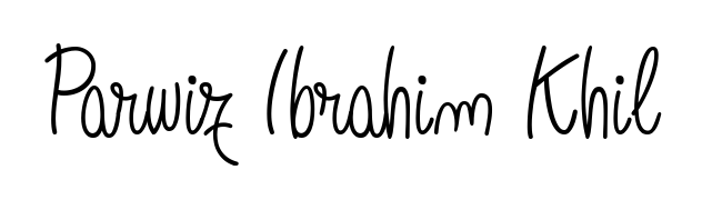 Create a personalized artistic stamp with Parwiz Ibrahim Khil in Angelique-Rose-font-FFP font. Perfect for visual artists, designers, and influencers. Parwiz Ibrahim Khil signature style 5 images and pictures png