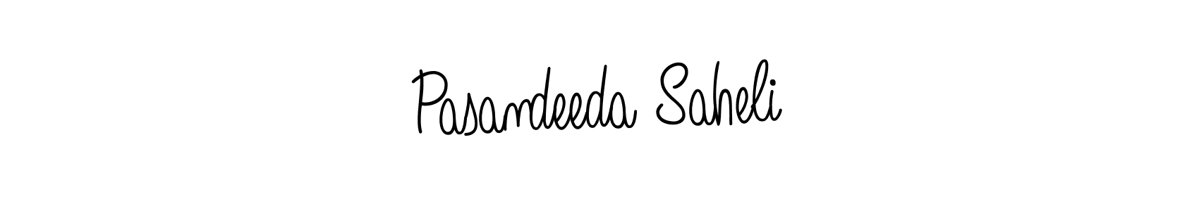 Make a beautiful signature design for name Pasandeeda Saheli. With this signature (Angelique-Rose-font-FFP) style, you can create a handwritten signature for free. Pasandeeda Saheli signature style 5 images and pictures png