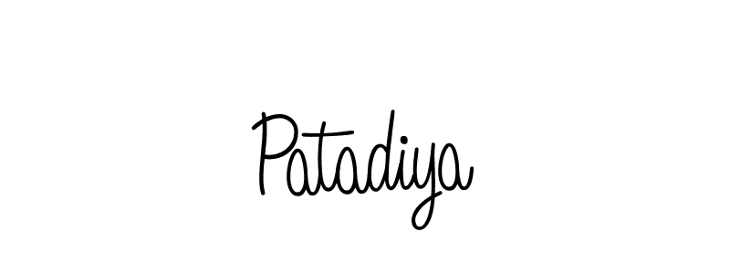 You should practise on your own different ways (Angelique-Rose-font-FFP) to write your name (Patadiya) in signature. don't let someone else do it for you. Patadiya signature style 5 images and pictures png
