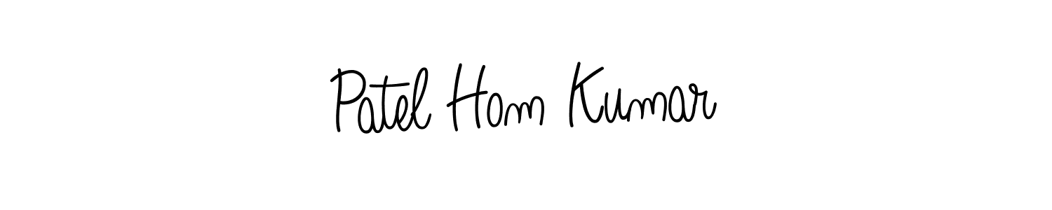 How to make Patel Hom Kumar name signature. Use Angelique-Rose-font-FFP style for creating short signs online. This is the latest handwritten sign. Patel Hom Kumar signature style 5 images and pictures png