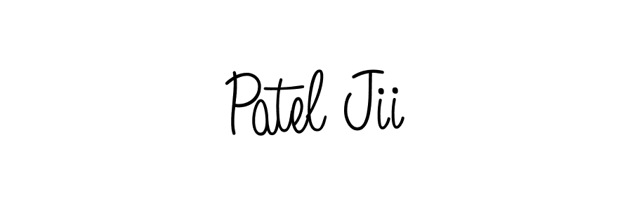 Use a signature maker to create a handwritten signature online. With this signature software, you can design (Angelique-Rose-font-FFP) your own signature for name Patel Jii. Patel Jii signature style 5 images and pictures png
