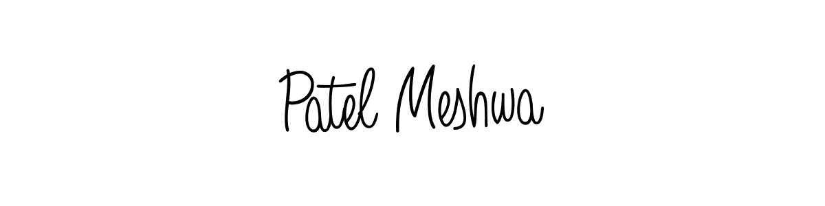 Use a signature maker to create a handwritten signature online. With this signature software, you can design (Angelique-Rose-font-FFP) your own signature for name Patel Meshwa. Patel Meshwa signature style 5 images and pictures png