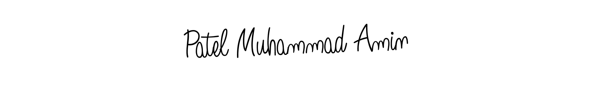 The best way (Angelique-Rose-font-FFP) to make a short signature is to pick only two or three words in your name. The name Patel Muhammad Amin include a total of six letters. For converting this name. Patel Muhammad Amin signature style 5 images and pictures png