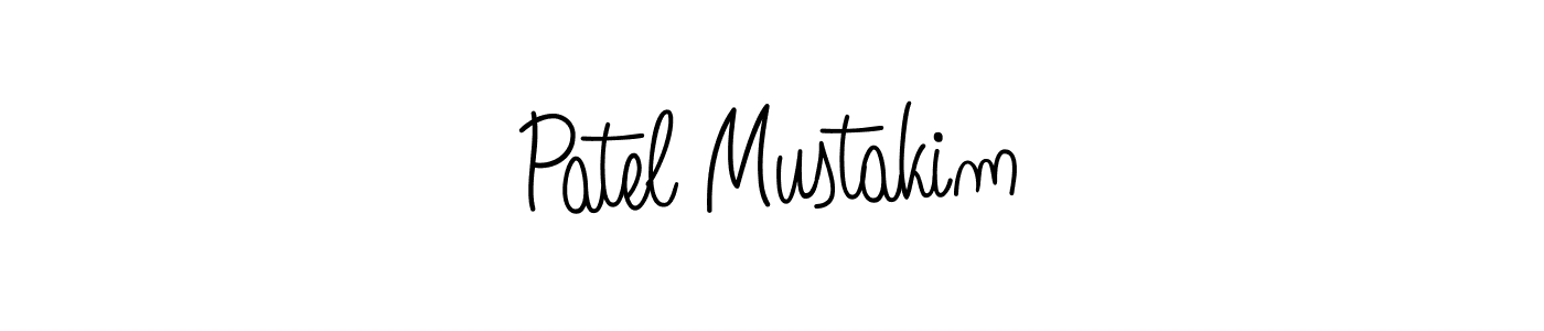 How to make Patel Mustakim name signature. Use Angelique-Rose-font-FFP style for creating short signs online. This is the latest handwritten sign. Patel Mustakim signature style 5 images and pictures png