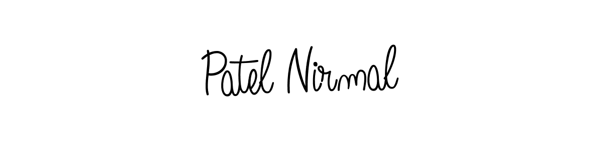 Patel Nirmal stylish signature style. Best Handwritten Sign (Angelique-Rose-font-FFP) for my name. Handwritten Signature Collection Ideas for my name Patel Nirmal. Patel Nirmal signature style 5 images and pictures png