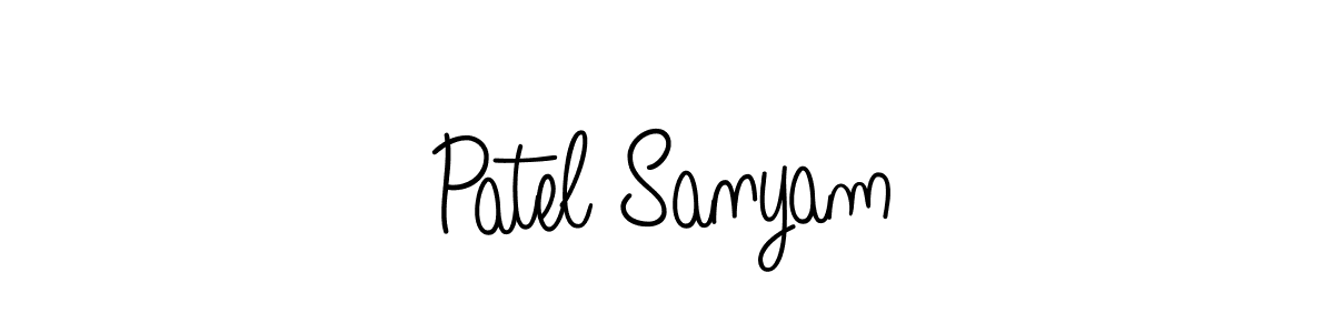 You should practise on your own different ways (Angelique-Rose-font-FFP) to write your name (Patel Sanyam) in signature. don't let someone else do it for you. Patel Sanyam signature style 5 images and pictures png