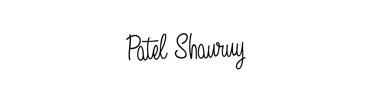 Use a signature maker to create a handwritten signature online. With this signature software, you can design (Angelique-Rose-font-FFP) your own signature for name Patel Shauruy. Patel Shauruy signature style 5 images and pictures png