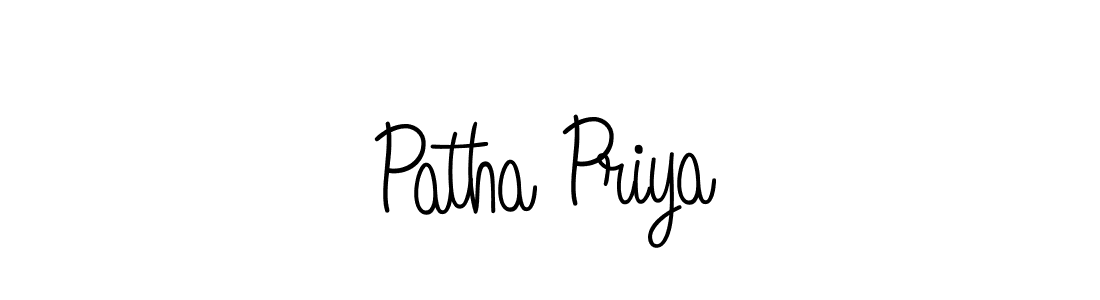 You should practise on your own different ways (Angelique-Rose-font-FFP) to write your name (Patha Priya) in signature. don't let someone else do it for you. Patha Priya signature style 5 images and pictures png