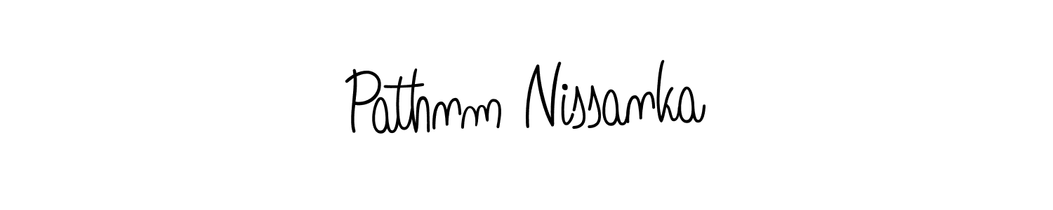 Create a beautiful signature design for name Pathnm Nissanka. With this signature (Angelique-Rose-font-FFP) fonts, you can make a handwritten signature for free. Pathnm Nissanka signature style 5 images and pictures png